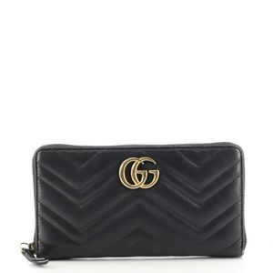 Gucci GG Marmont Organizer Wallet Matelasse Leather Black